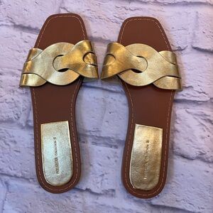 Pull& Bear Collection Sandals flats in Gold Size 39 8